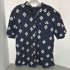 Ellison Navy and White Casual Button Down Shirt